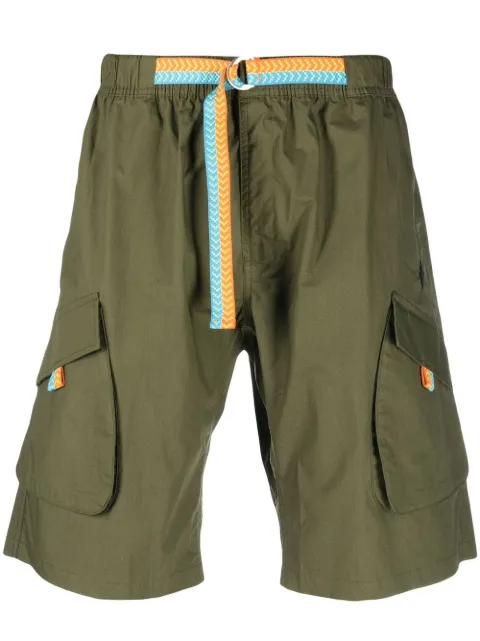 COUNTY OF MILAN contrasting-belt cotton cargo shorts Green CMCS001S23FAB0015610