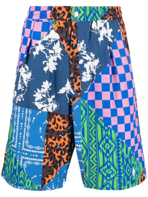 COUNTY OF MILAN multi-panel knee-length shorts Blue CMCB074S23FAB0034584