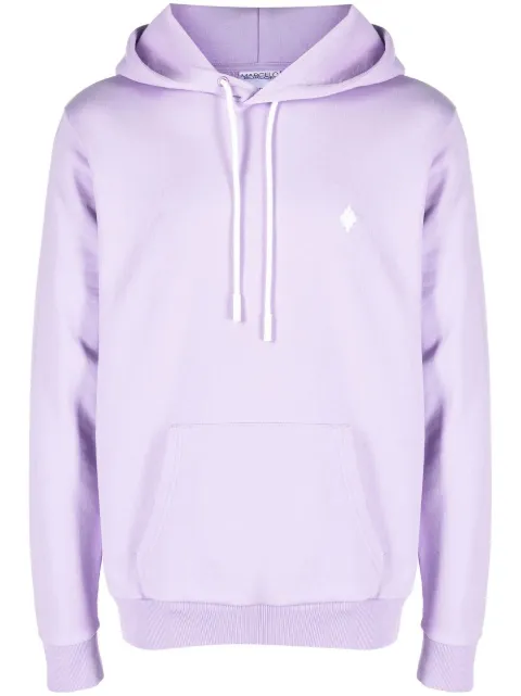 COUNTY OF MILAN Cross organic cotton hoodie Purple CMBB007S23FLE0083601