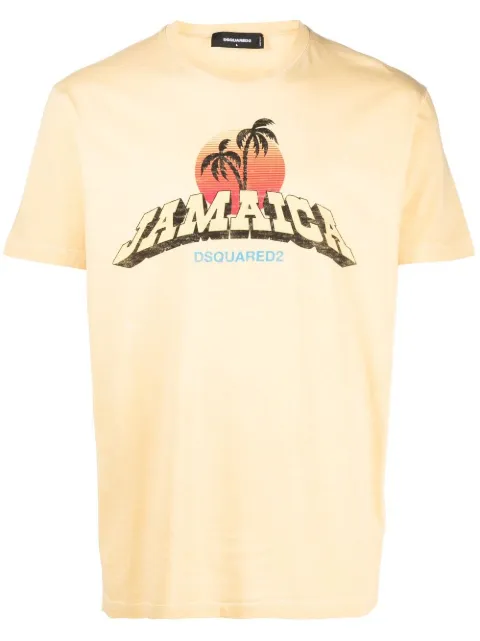 DSQUARED2 graphic-print short-sleeve T-shirt Yellow S71GD1259S22427