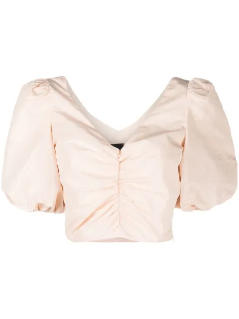 PINKO puff-sleeve cropped blouse Pink 100599Y3LETELSEN