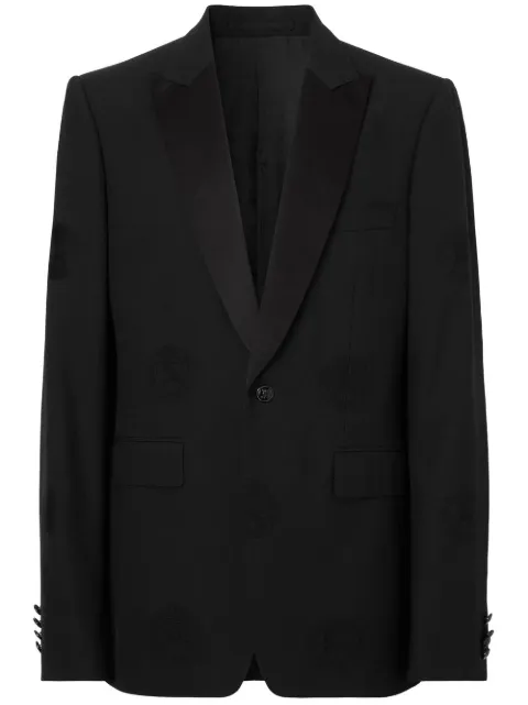 Burberry Oak Leaf Crest jacquard tuxedo jacket Black 8063768