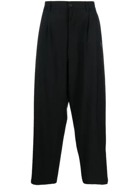 COUNTY OF MILAN Feather Over pleated trousers Black CMCA186S23FAB0011084