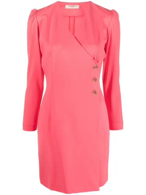 TWINSET long-sleeve wrap dress Pink 231TP2188