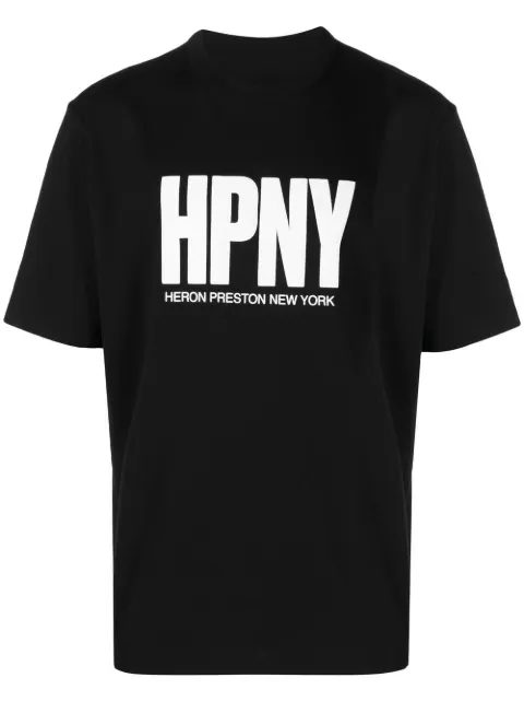 Heron Preston logo-print organic cotton T-shirt Black HMAA032C99JER0051001