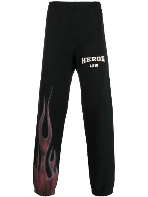 Heron Preston flame-print cotton track pants Black HMCH027S23JER0021025