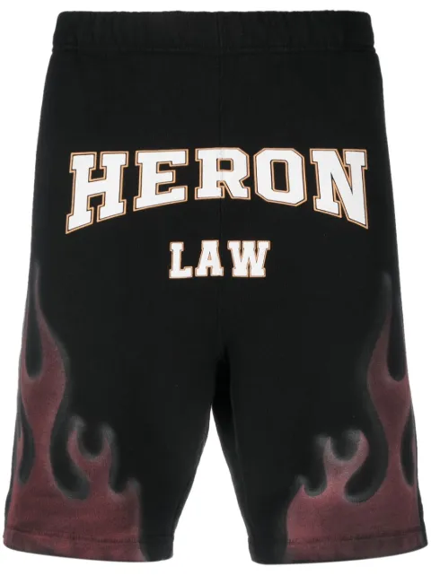 Heron Preston flame-print cotton shorts Black HMCI011S23JER0041025
