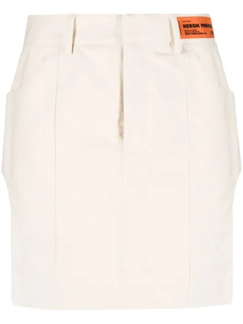 Heron Preston side-slits fitted mini skirt Neutrals HWCC040S23FAB0010100