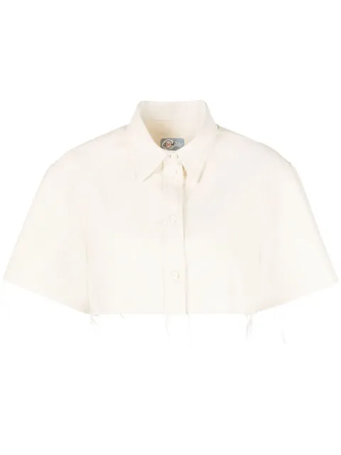 Heron Preston Ex-Ray canvas cropped shirt White HWGG001S23FAB0010100