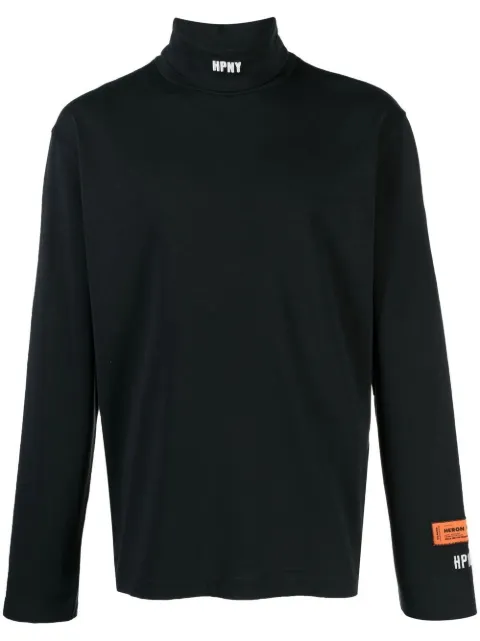 Heron Preston HPNY embroidered-logo roll-neck top Black HMAB027C99JER0021001