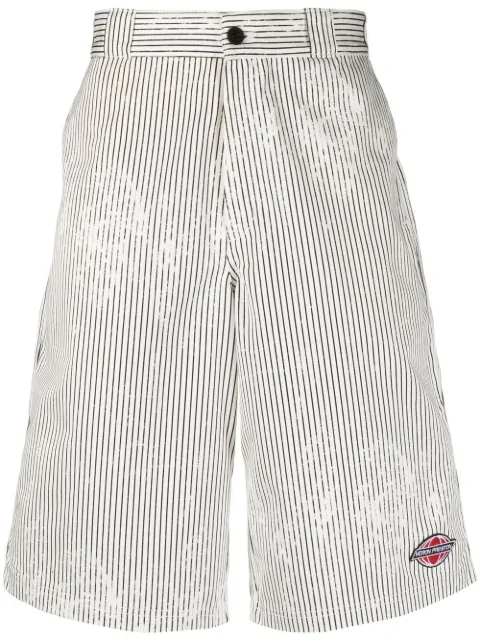 Heron Preston striped canvas shorts White HMCB013S23FAB0011200