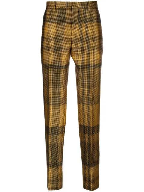 Moschino check-pattern tapered trousers Yellow A03600214