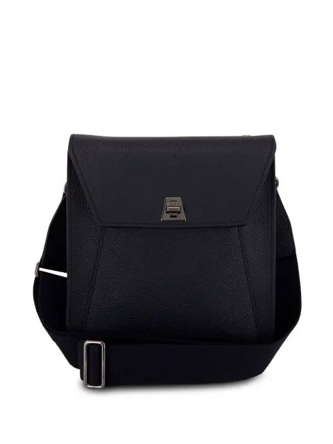 Akris twist-lock leather crossbody bag Black 1910RU900078
