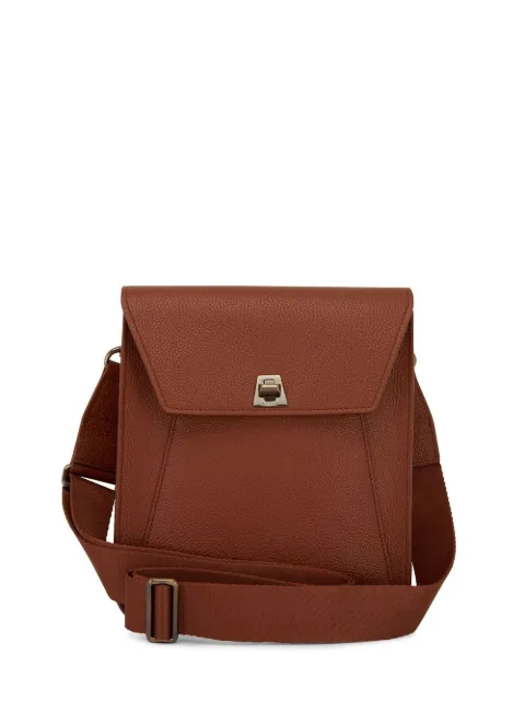 Akris twist-lock leather crossbody bag Brown 1910MS900044