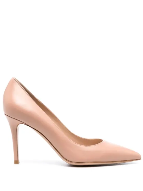 Gianvito Rossi 85mm pointed-toe leather pumps Neutrals G2458085RICVIT