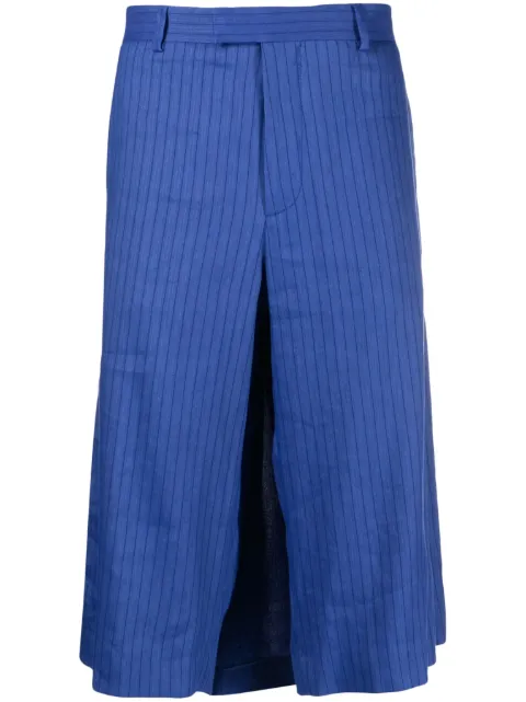 Moschino stripe-pattern knee-length shorts Blue A03480225
