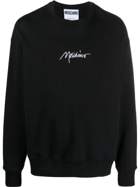 Moschino logo-print crew-neck sweatshirt Black J17340228