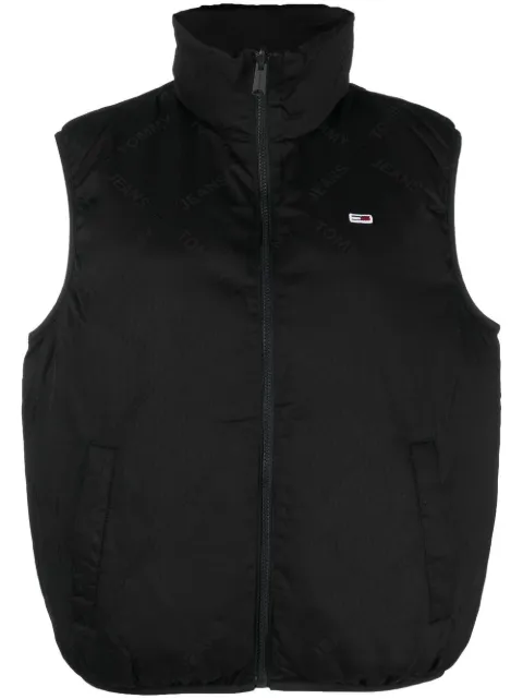 Tommy Jeans logo-print high neck gilet Black DW0DW13750