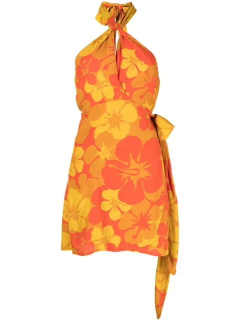 Faithfull Odette floral-print mini dress Yellow FF2369SUF