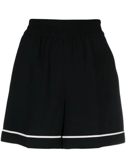 RED Valentino elasticated-waist thigh-leg shorts Black RRFI700W7
