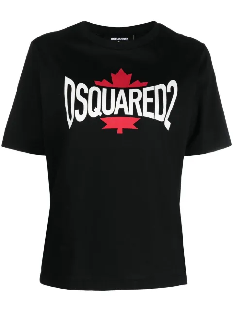DSQUARED2 logo-print short-sleeved T-shirt Black S75GD0329S22427