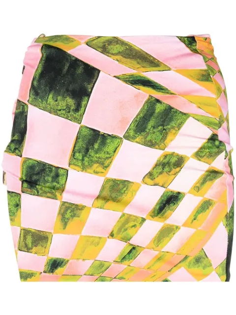 Louisa Ballou Coastline abstract-print miniskirt Pink 1151031000