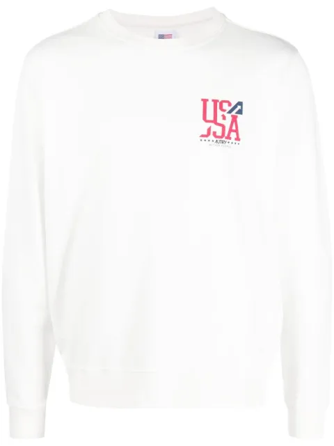 Autry cotton logo-print sweatshirt White SWIM2321