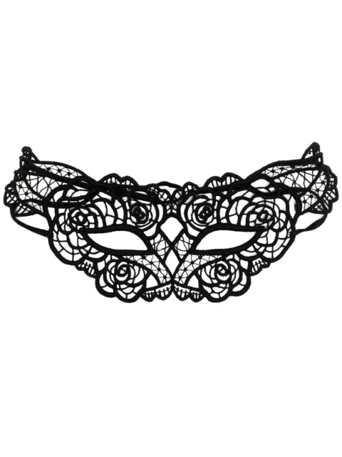 Fleur Du Mal rose guipure eye mask Black AC01410100