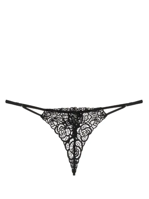 Fleur Du Mal Fleur guipure V-string Black PY03730100