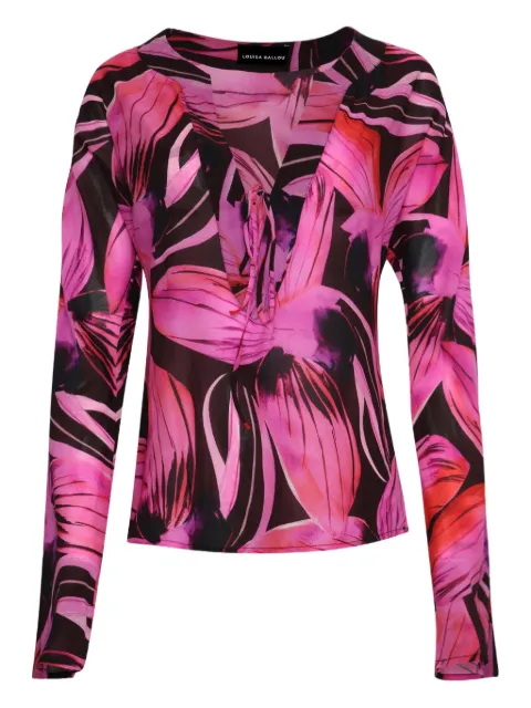 Louisa Ballou floral-print long-sleeve blouse Pink 113009