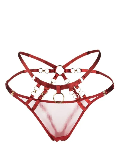 Bordelle Kleio backless satin briefs Red KLEIOOPENBACKREDBRIEF