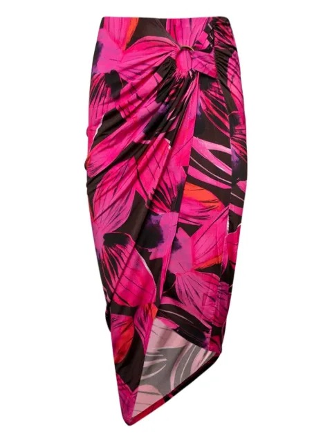 Louisa Ballou floral-pattern asymmnetric skirt Pink 115101