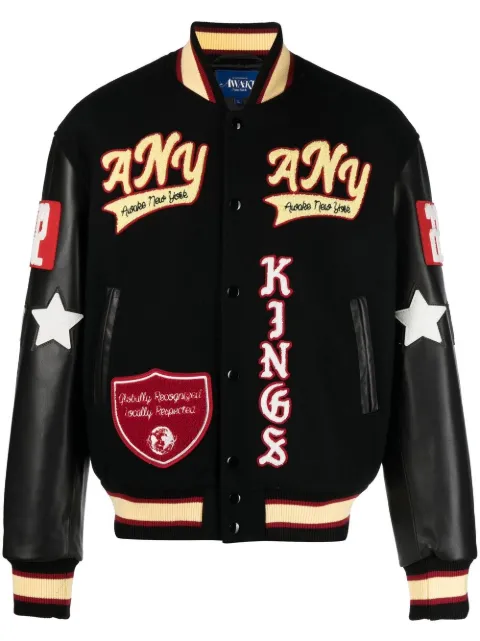 Awake NY lion-patch sport jacket Black AWKFW22OT006
