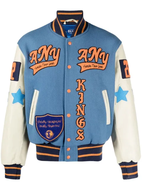 Awake NY lion-patch sport jacket Blue AWKFW22OT006
