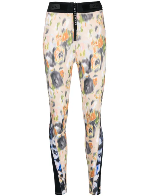 P.E Nation graphic-print high-waisted leggings Neutrals 22PE4G055