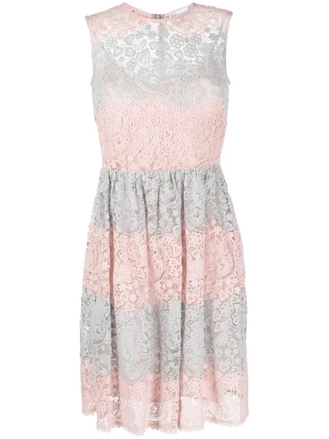Valentino Garavani Pre-Owned 2000s colour-block lace dress Pink HOLAVAL119A