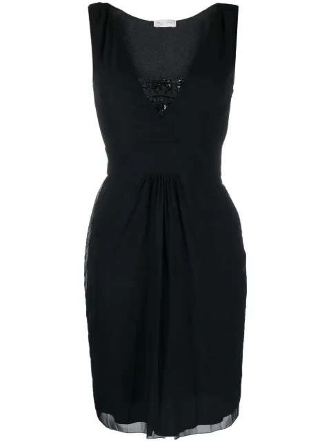 Valentino Garavani Pre-Owned 1990s lace-detailing sleeveless dress Black HOLAVAL154A