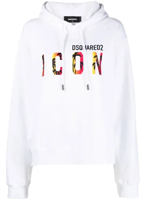 DSQUARED2 logo-print hoodie White S80GU0081S25516