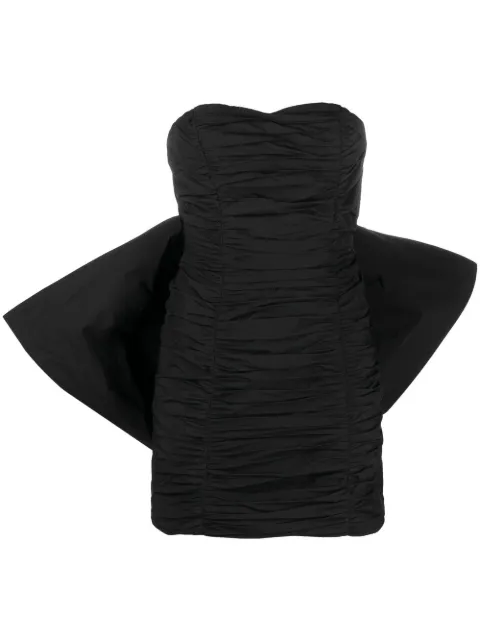 ROTATE BIRGER CHRISTENSEN bow-detail pleated minidress Black RT2494