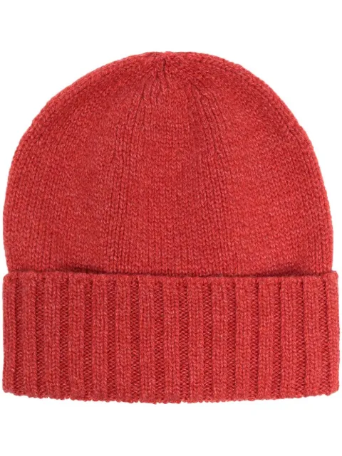 Dell'oglio cashmere intarsia knit hat Orange 198PCASHMERE