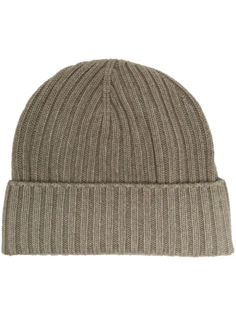 Dell'oglio cashmere ribbed knit beanie Green 168VCASHMERE