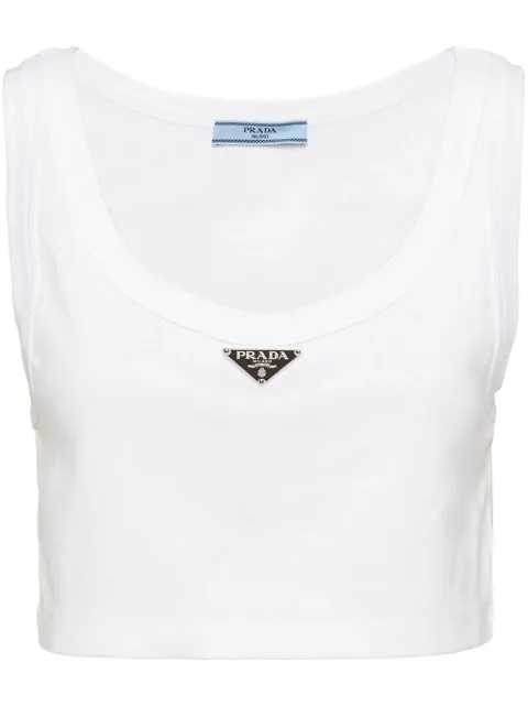 Prada jersey cropped top White 39546CS23110Z0