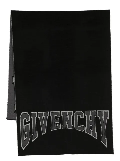 Givenchy intarsia-knit logo scarf Black GV7018J494