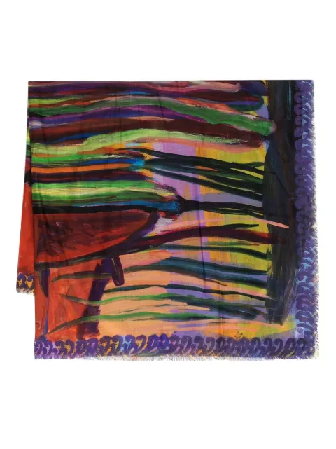 Givenchy abstract-print frayed scarf Multicolour BG00DEG00S