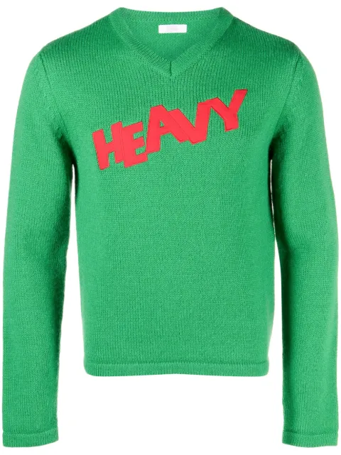 ERL knit v-neck sweater Green ERL06N008