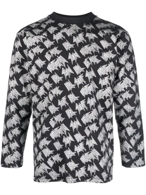 ERL logo-print long-sleeved T-shirt Black ERL06T014
