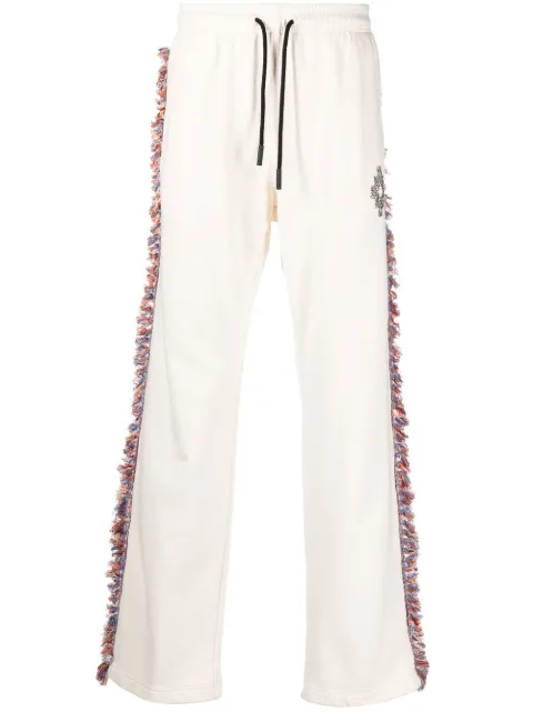 COUNTY OF MILAN fringe-detailing jersey track-pant Neutrals CMCH031S23FLE0010420