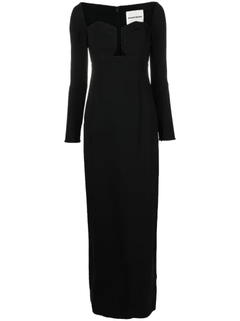 Roland Mouret long-sleeved maxi dress Black RMRS23001X
