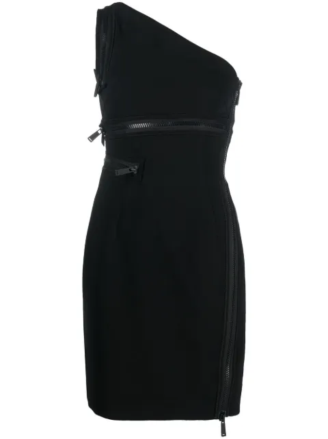 DSQUARED2 one-shoulder zip-detail minidress Black S72CV0383S60567