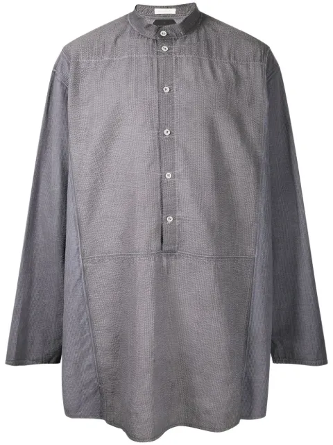 Nicolas Andreas Taralis band-collar cotton shirt Grey LE22HCH1003